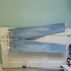 Mother The Looker Ankle Snippet - Washed Zapped Denim Jeans